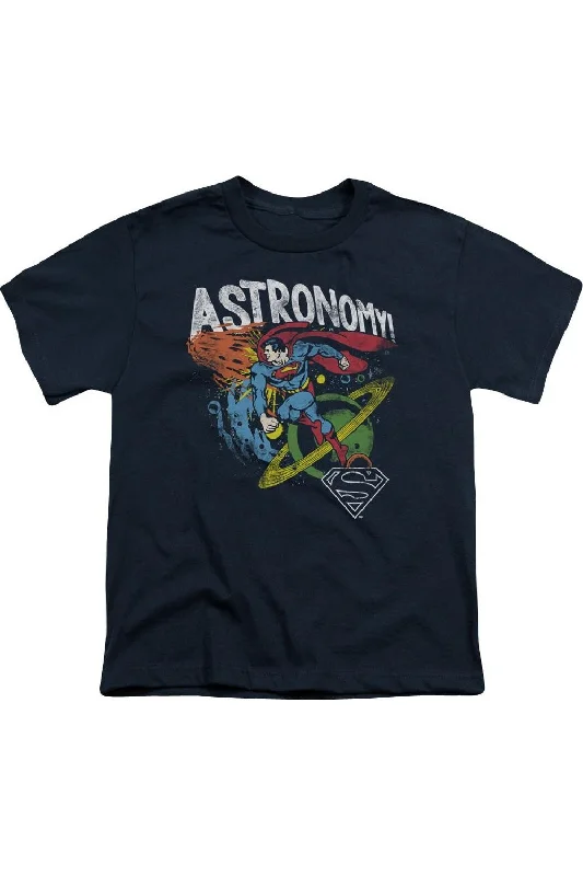 Men's Shirts with Contrast CollarsDC Comics Astronomy Short Sleeve Youth Tee / T-Shirt Men's Shirts with Contrast CollarsDC Comics Astronomy Short Sleeve Youth Tee / T-Shirt