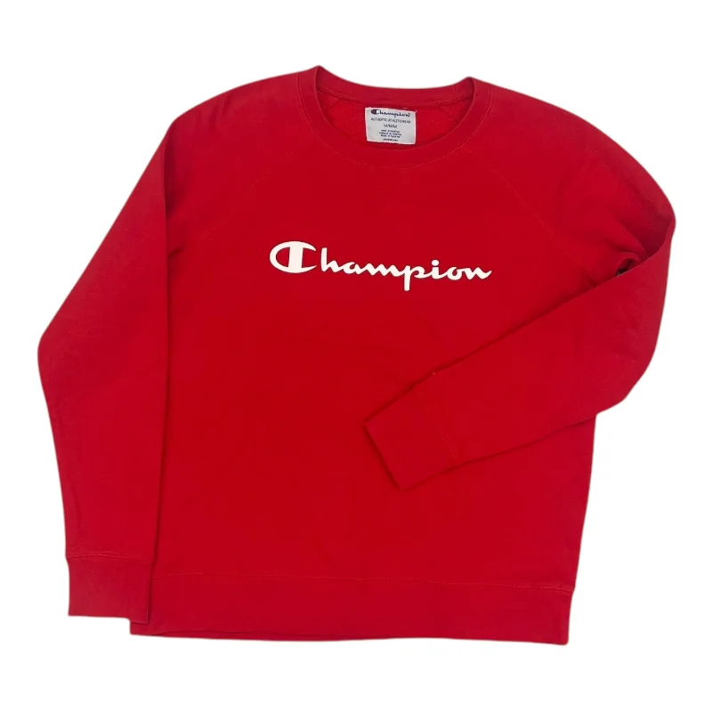 Men's Hoodies for CampingSweatshirt Crewneck By Champion In Red, Size:M