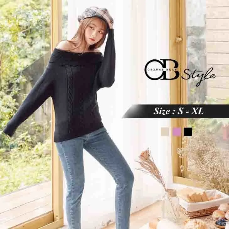Men's Sweaters with Ribbed CuffsTWO WAY HOLLOW KNIT SWEATERS