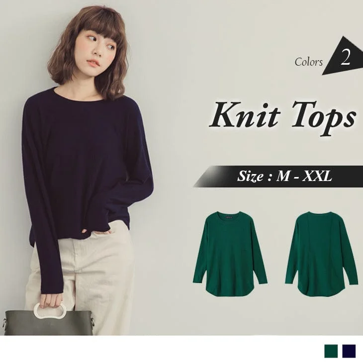 Men's Sweaters with Contrast TrimLONG SLEEVE ROUND NECK KNIT TOPS