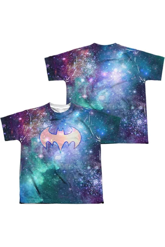 Men's Short-Sleeved ShirtsDC Comics Shielded Galaxy (Front/Back Print) Short Sleeve Youth Poly Crew Tee / T-Shirt