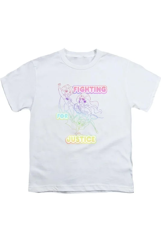 Men's Sleeveless TopsDC Comics Superhero Girls Fighting For Justice Short Sleeve Youth Tee / T-Shirt Men's Sleeveless TopsDC Comics Superhero Girls Fighting For Justice Short Sleeve Youth Tee / T-Shirt