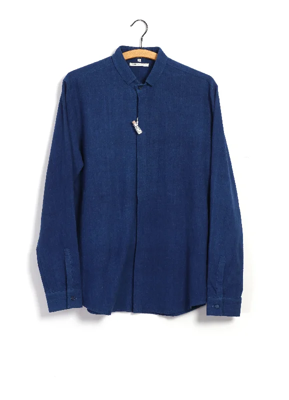 Men's Collared Shirts for Formal OccasionsRUMI | Organic Cotton Shirt | Medium Indigo Men's Collared Shirts for Formal OccasionsRUMI | Organic Cotton Shirt | Medium Indigo