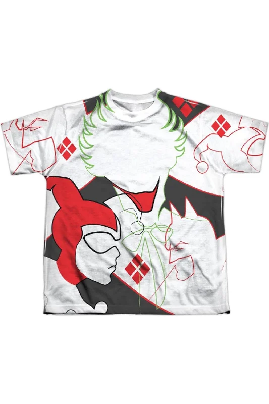 Men's Shirts with Patchwork PatternsDC Comics Joker/Harley Inline Short Sleeve Youth Poly Crew Tee / T-Shirt Men's Shirts with Patchwork PatternsDC Comics Joker/Harley Inline Short Sleeve Youth Poly Crew Tee / T-Shirt