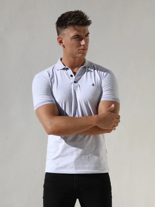 Men's Flowy Shirts for a Relaxed LookBurton Marl Polo Shirt - Marl White