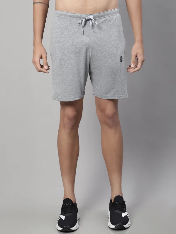 Performance-Driven Men's Athletic ShortsMack Jonney Grey Melange Regular fit Cotton Shorts for Men Performance-Driven Men's Athletic ShortsMack Jonney Grey Melange Regular fit Cotton Shorts for Men