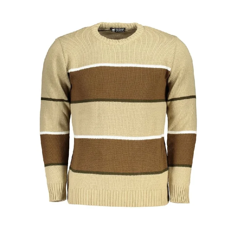 Men's Sweaters with Tailored FitsU.S. Grand Polo Beige Fabric Men's Sweater