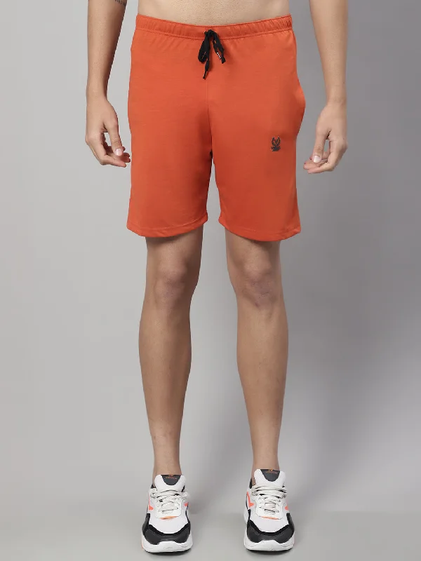Sporty Men's Running ShortsMack Jonney Rust Regular fit Cotton Shorts for Men