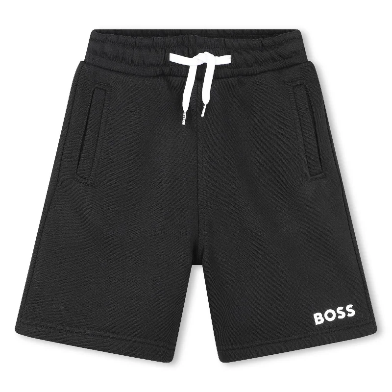 Men's Relaxed-Fit Casual and Loungewear ShortsBlack Logo Shorts