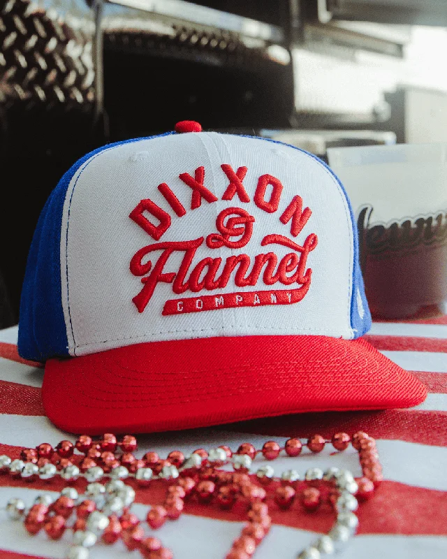 Modern Snapback CapsPastime Flat Bill Snapback - Red, White, & Blue