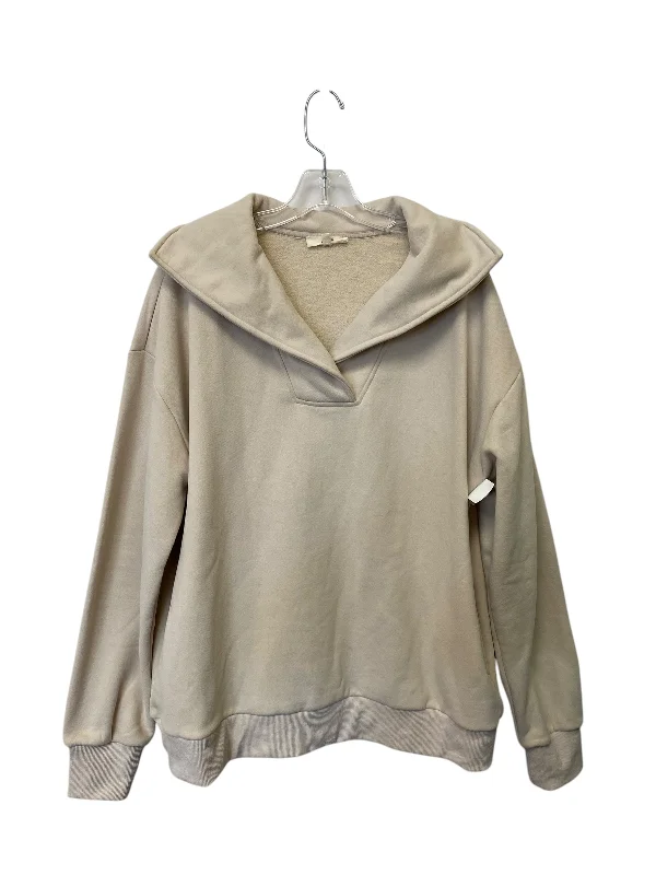 Lightweight Men's Running HoodiesSweatshirt Collar By Easel In Beige, Size: L