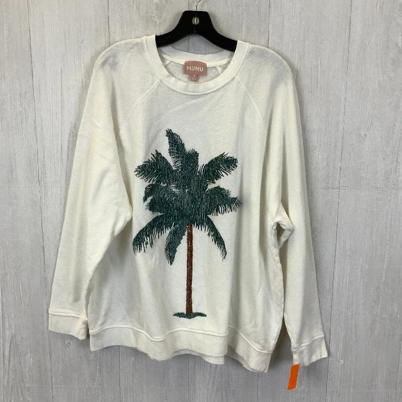 Fashionable Men's Streetwear HoodiesSweatshirt Crewneck By Show Me Your Mumu In White, Size: S Fashionable Men's Streetwear HoodiesSweatshirt Crewneck By Show Me Your Mumu In White, Size: S