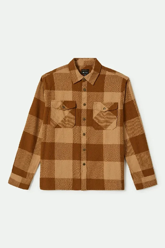 Layered Men's Henley ShirtsSelden L/S Flannel - Washed Copper/Curry Buffalo