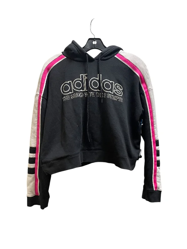 Elevated Men's Lounge HoodiesSweatshirt Hoodie By Adidas In Black, Size: M