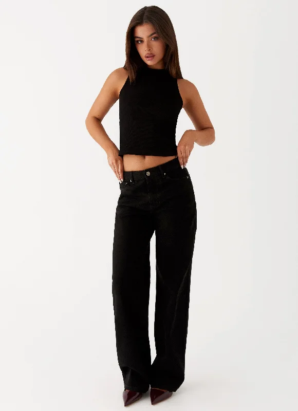 Jeans for Men with a Athletic BuildKeanna Low Rise Denim Jeans - Black
