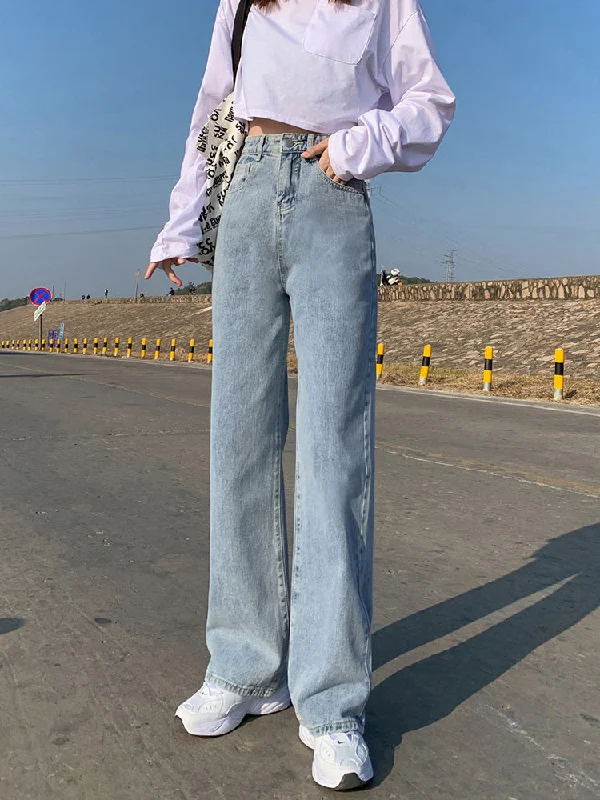 Everyday Casual Men's JeansKittenAlarm - High Waist Wide Leg Loose Jeans Pants