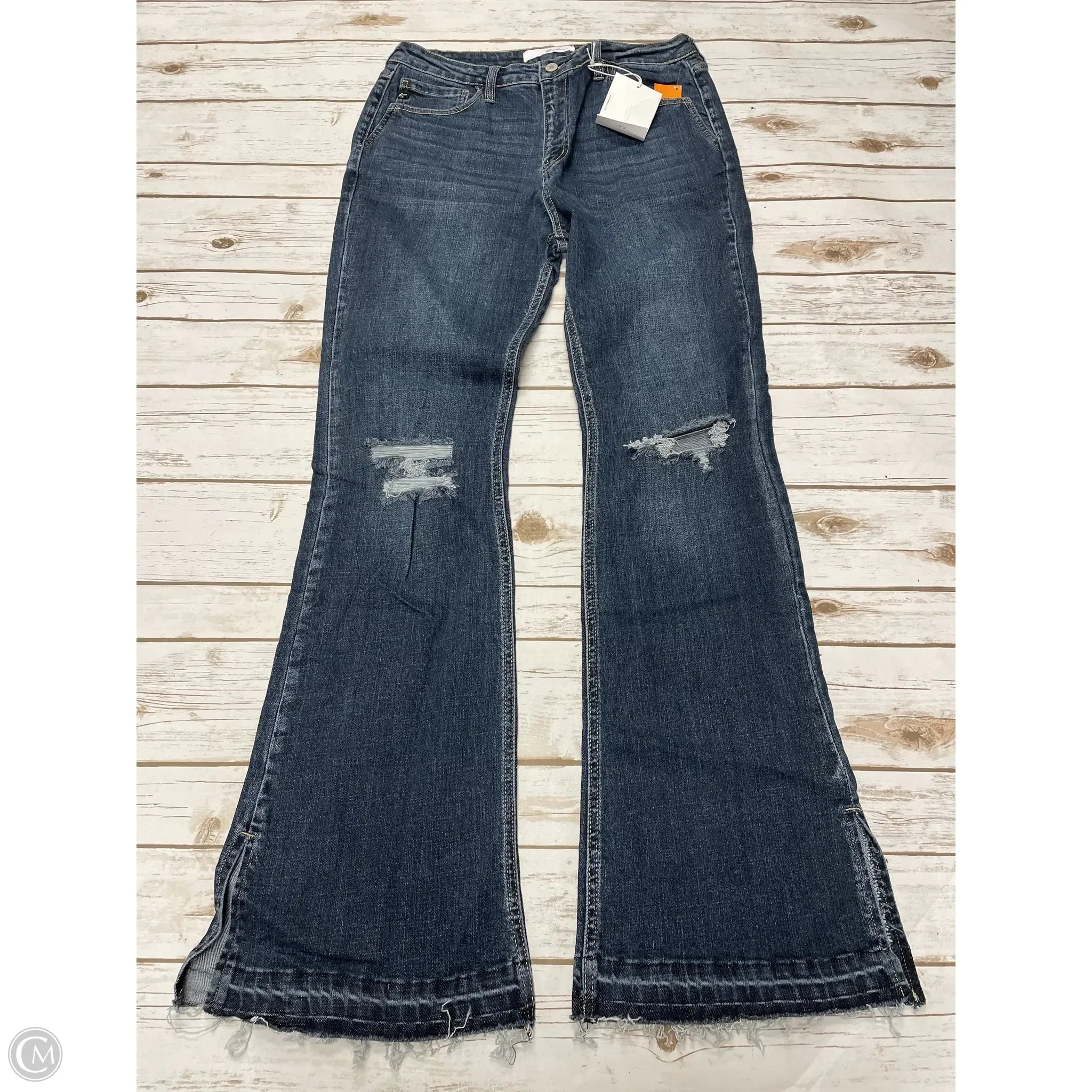 Affordable Men's JeansJeans Flared By Kancan In Blue Denim, Size: 14