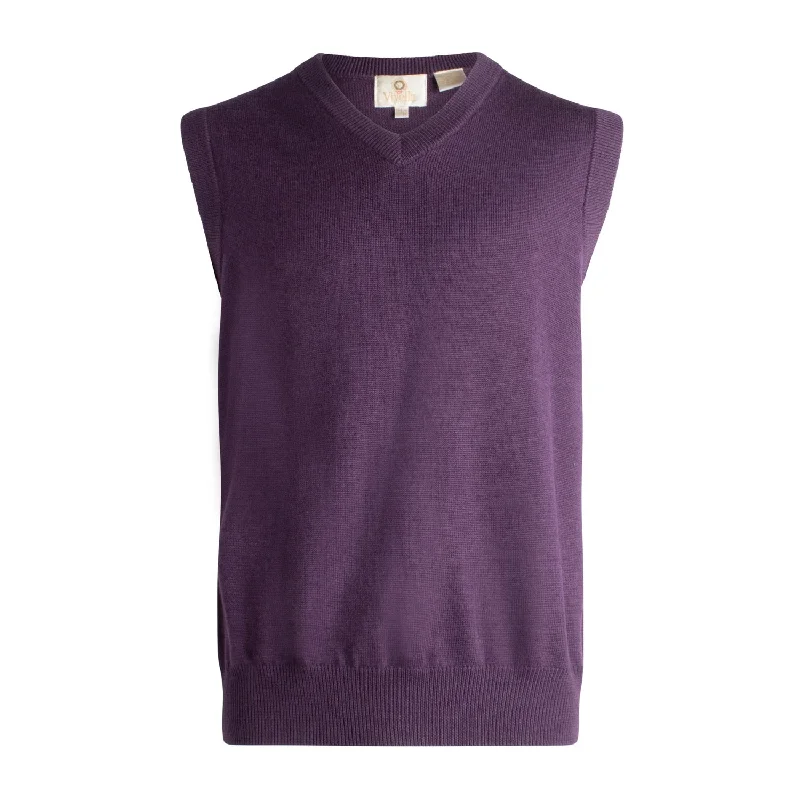 Men's Sweaters with Kangaroo PocketsExtra Fine 'Zegna Baruffa' Merino Wool V-Neck Sleeveless Sweater Vest in Mulberry (Size Large) by Viyella Men's Sweaters with Kangaroo PocketsExtra Fine 'Zegna Baruffa' Merino Wool V-Neck Sleeveless Sweater Vest in Mulberry (Size Large) by Viyella