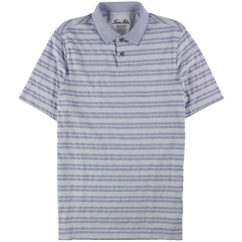 Men's Shirts with Hidden PocketsTasso Elba Mens Striped Rugby Polo Shirt