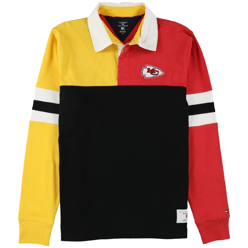 Men's Shirts with Roll-Up SleevesTommy Hilfiger Mens Kansas City Chiefs Rugby Polo Shirt, Red, Medium Men's Shirts with Roll-Up SleevesTommy Hilfiger Mens Kansas City Chiefs Rugby Polo Shirt, Red, Medium