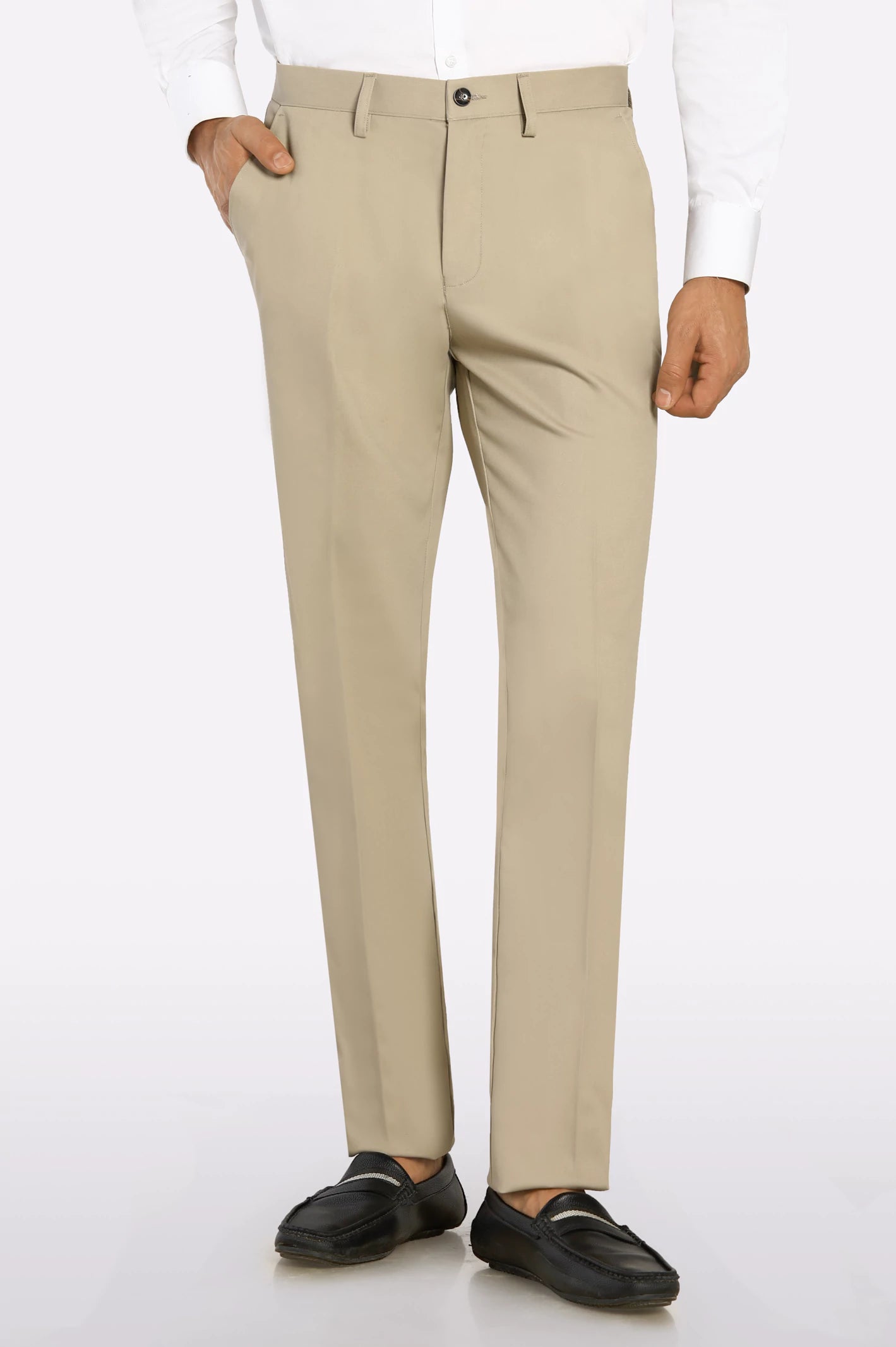New Arrival Men's JeansBeige Smart Fit Cotton Trouser