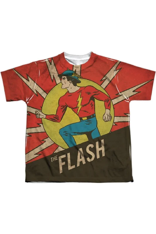 Men's Long-Sleeved ShirtsDC Comics Flash Vintage Comic Flash Short Sleeve Youth Poly Crew Tee / T-Shirt Men's Long-Sleeved ShirtsDC Comics Flash Vintage Comic Flash Short Sleeve Youth Poly Crew Tee / T-Shirt