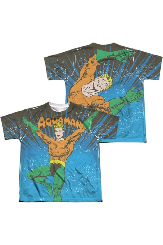 Men's Shirts with Single-Breasted DesignsDC Comics Underwater Sub (Front/Back Print) Short Sleeve Youth Poly Crew Tee / T-Shirt Men's Shirts with Single-Breasted DesignsDC Comics Underwater Sub (Front/Back Print) Short Sleeve Youth Poly Crew Tee / T-Shirt