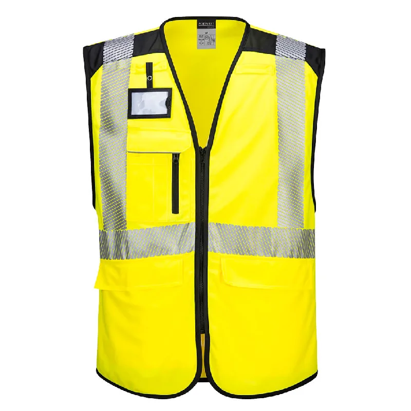 Men's Coats with Contrast StitchingPortwest PW309 PW3 Hi Vis Executive Vest