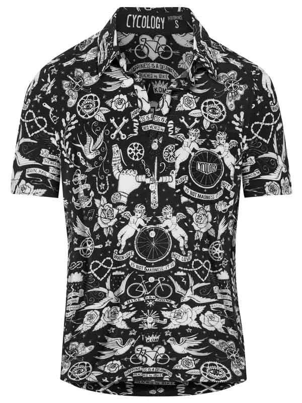 Breathable Men's Linen ShirtsVelo Tattoo Gravel Shirt
