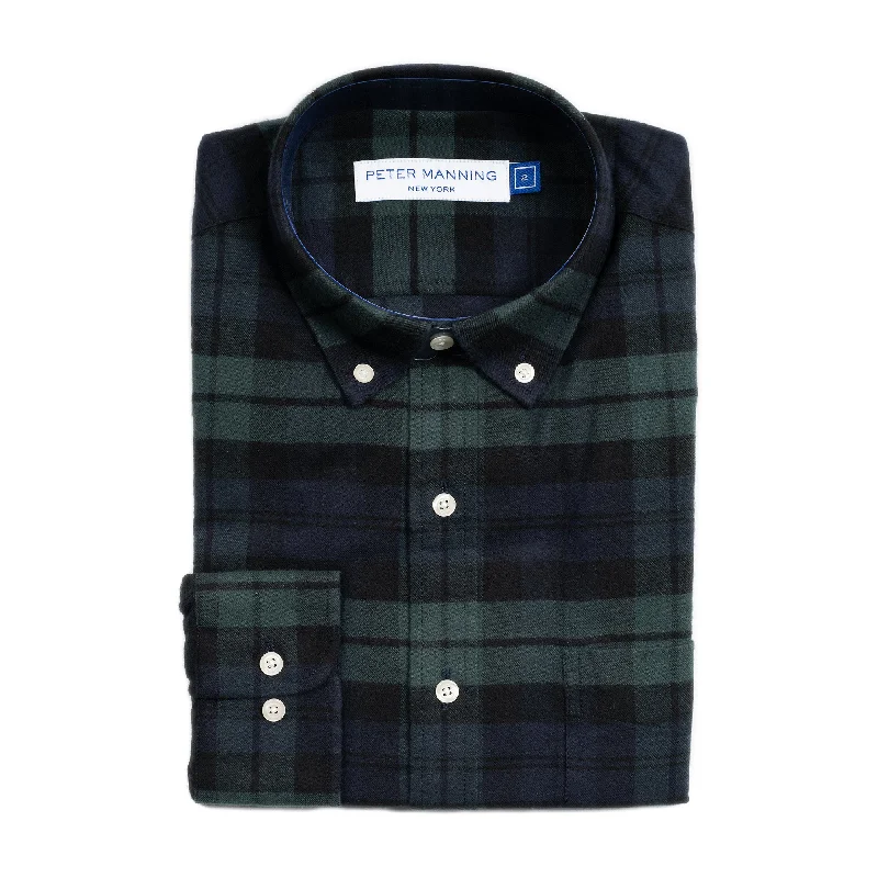 Men's Hawaiian Print Shirts for Luau PartiesEveryday Flannels - Black Watch Plaid