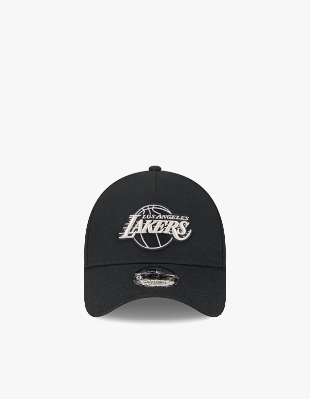Modern Snapback CapsLos Angeles Lakers 8FORTY A Frame Black Stone Cap - Black