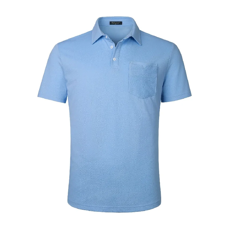 Men's Shirts with TiesMen's Polo Shirt with Pocket - BLUE