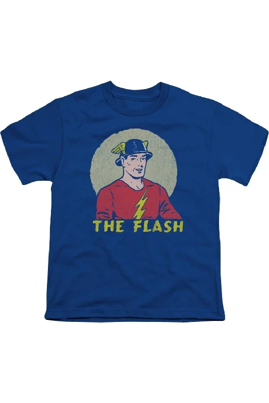 Men's Shirts with CollarsDC Comics Flash Faded Circle Short Sleeve Youth Tee / T-Shirt Men's Shirts with CollarsDC Comics Flash Faded Circle Short Sleeve Youth Tee / T-Shirt