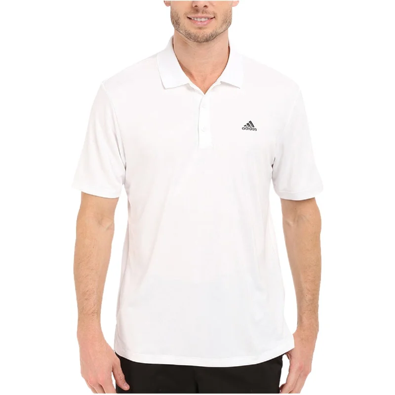 Men's Three-Quarter Sleeved TopsAdidas Mens Logo Rugby Polo Shirt, White, Large