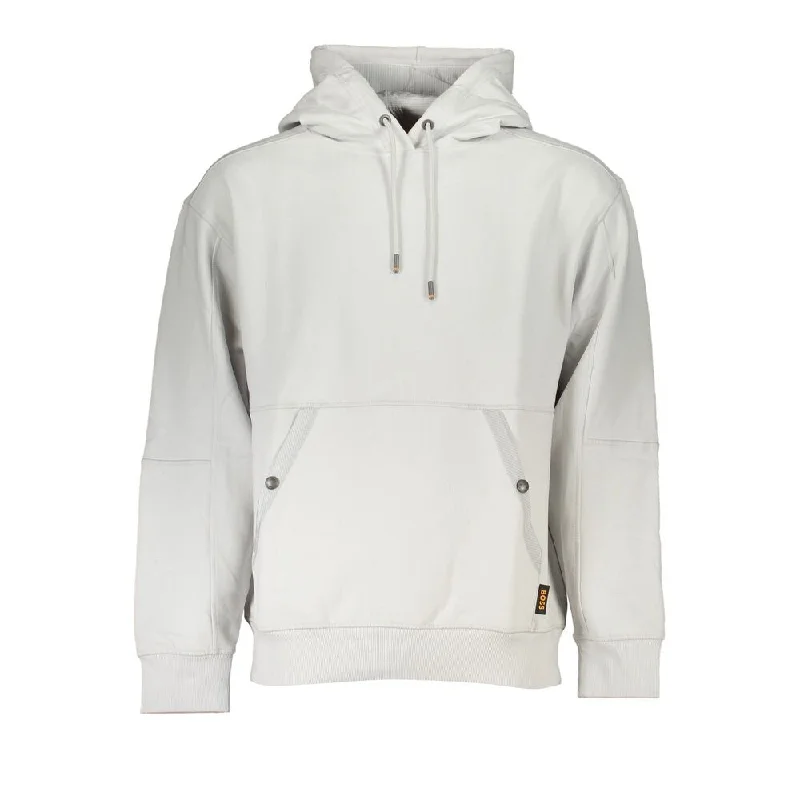 Men's Sweaters with Embroidered DesignsHugo Boss Gray Cotton Men Men's Sweater