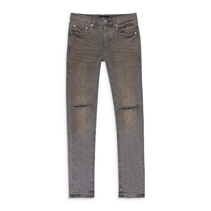Latest Men's Jeans TrendsWASHED JACQUARD GREY SKINNY JEANS