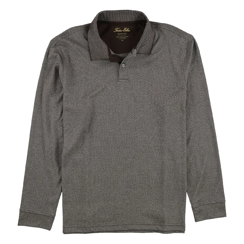 Men's Shirts with Belt AttachmentsTasso Elba Mens LS Rugby Polo Shirt, Brown, Small