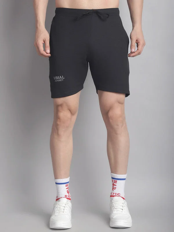 Men's Summer Linen ShortsMack Jonney Solid Black Regular Fit Polyster Lycra Shorts For Men Men's Summer Linen ShortsMack Jonney Solid Black Regular Fit Polyster Lycra Shorts For Men