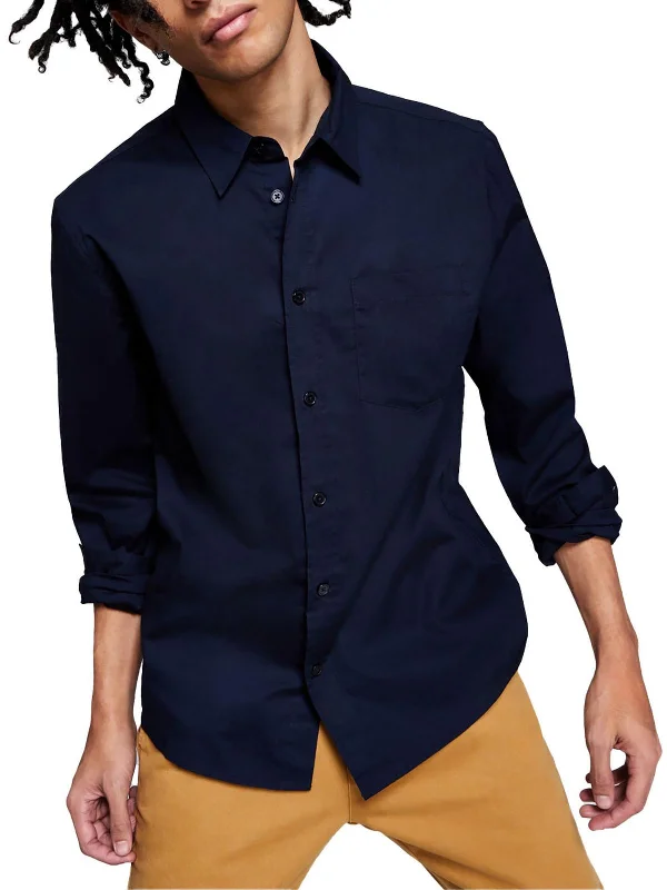 Men's Rugby Shirts for a Sporty LookMens Poplin Collared Button-Down Shirt