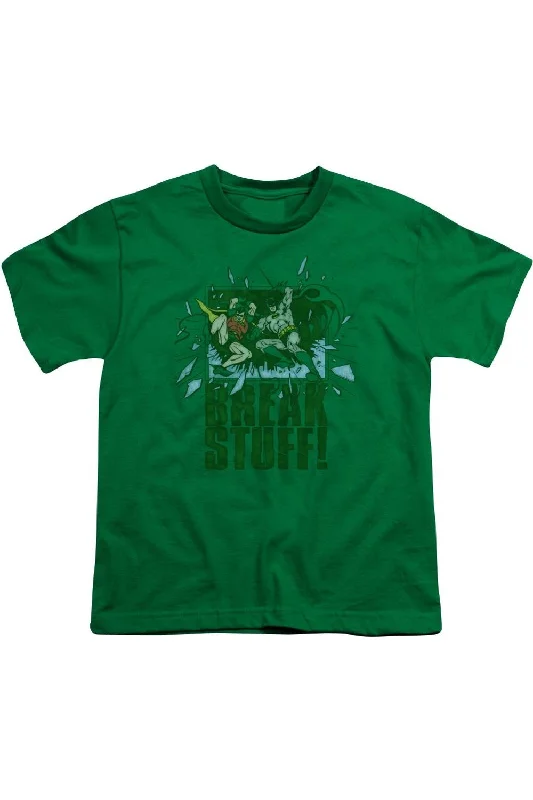 Men's Shirts with Hidden ButtonsDC Comics Break Stuff Short Sleeve Youth Tee / T-Shirt Men's Shirts with Hidden ButtonsDC Comics Break Stuff Short Sleeve Youth Tee / T-Shirt