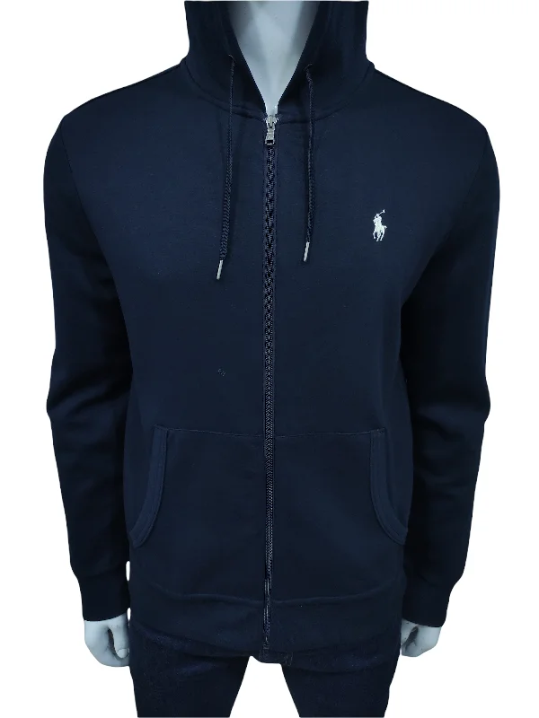 Men's Sweaters with Cable PatternsRL Performance Zipper Navy Hoodie