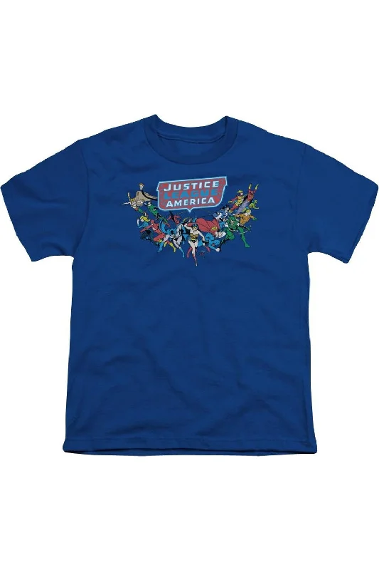Men's Shirts with Single-Breasted DesignsDC Comics Here They Come Short Sleeve Youth Tee / T-Shirt