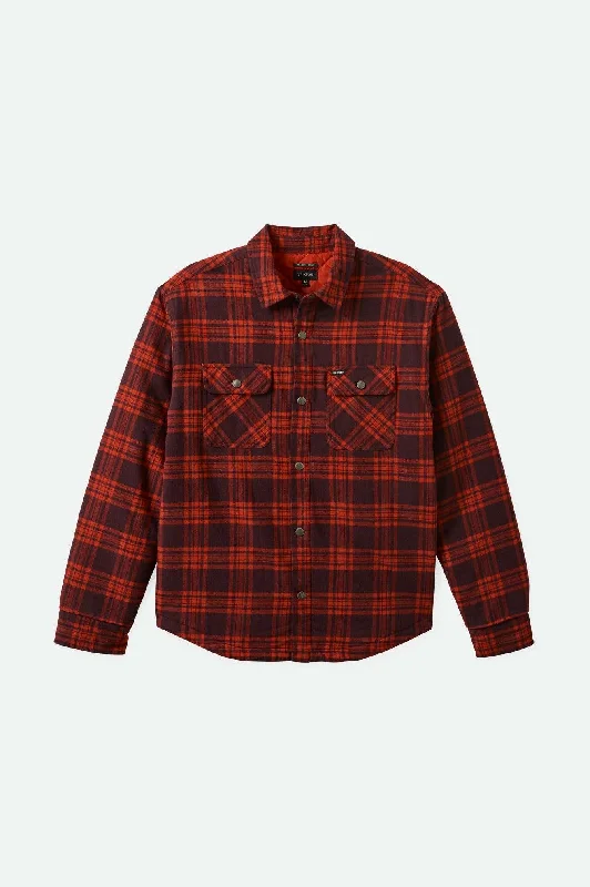 Men's Machine-Washable Shirts for ConvenienceBowery Quilted L/S Flannel - Bright Red/Mahogany Men's Machine-Washable Shirts for ConvenienceBowery Quilted L/S Flannel - Bright Red/Mahogany