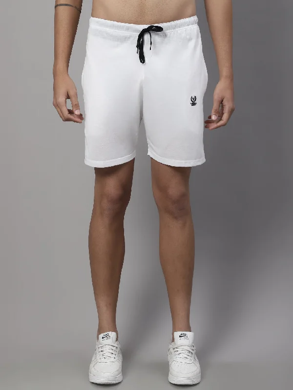 Relaxed Men's Casual ShortsMack Jonney White Regular fit Cotton Shorts for Men