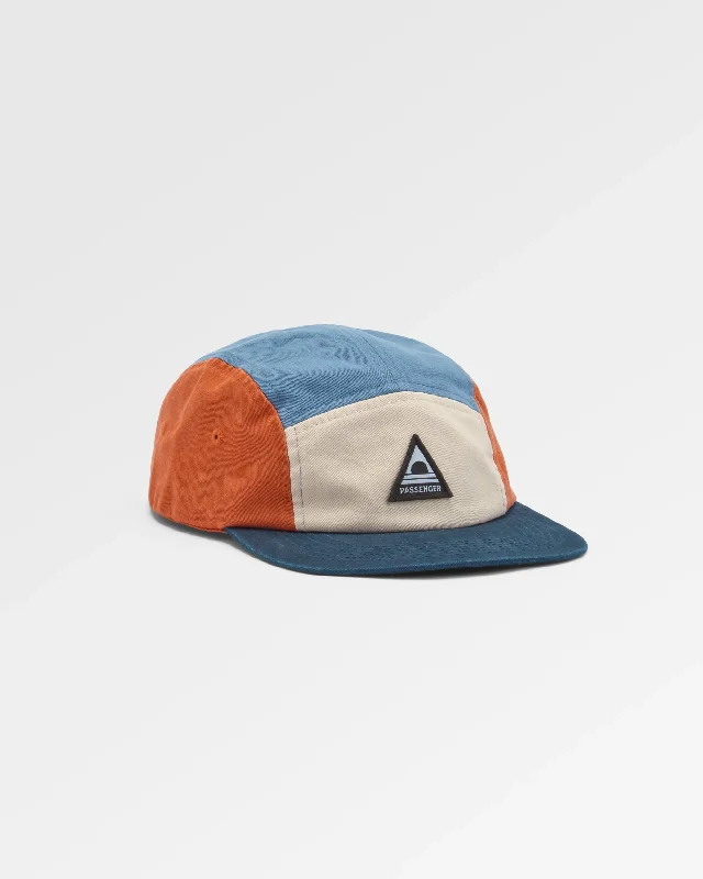 Funky Bucket CapsFixie Recycled 5 Panel Hat - Sunrise Orange/ Moonlight Blue Multi