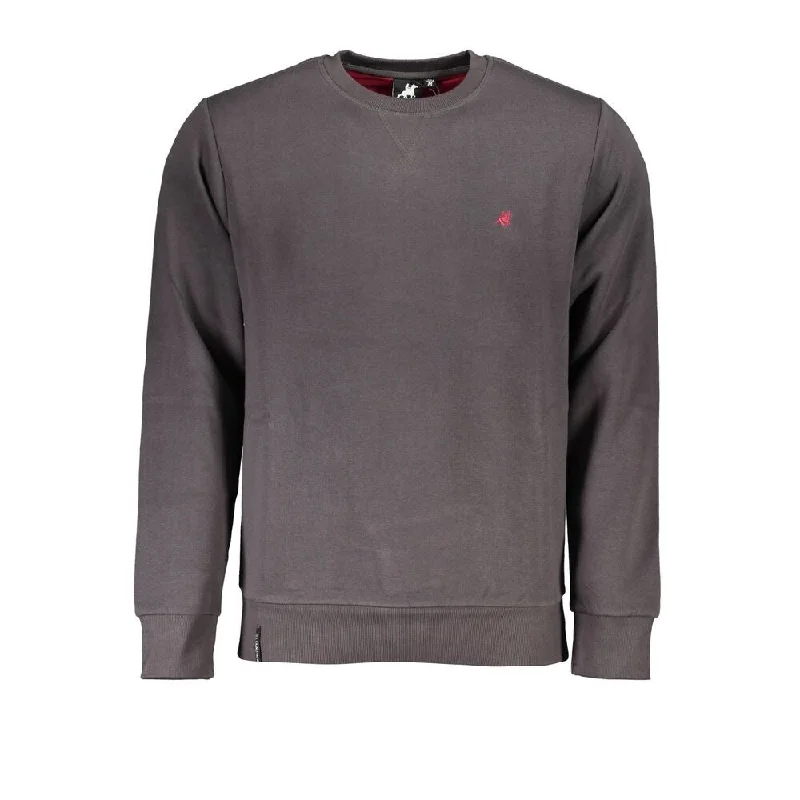Men's Sweaters in Neutral ColorsU.S. Grand Polo Gray Cotton Men's Sweater