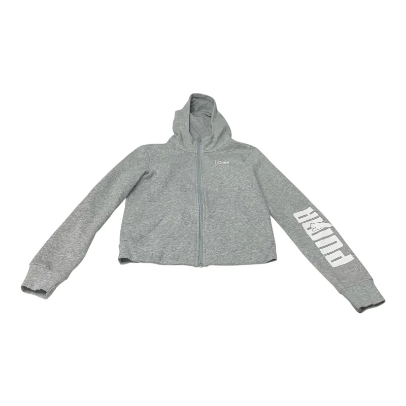 Men's Hoodies with Ribbed HemsAthletic Sweatshirt Hoodie By Puma In Grey, Size: S