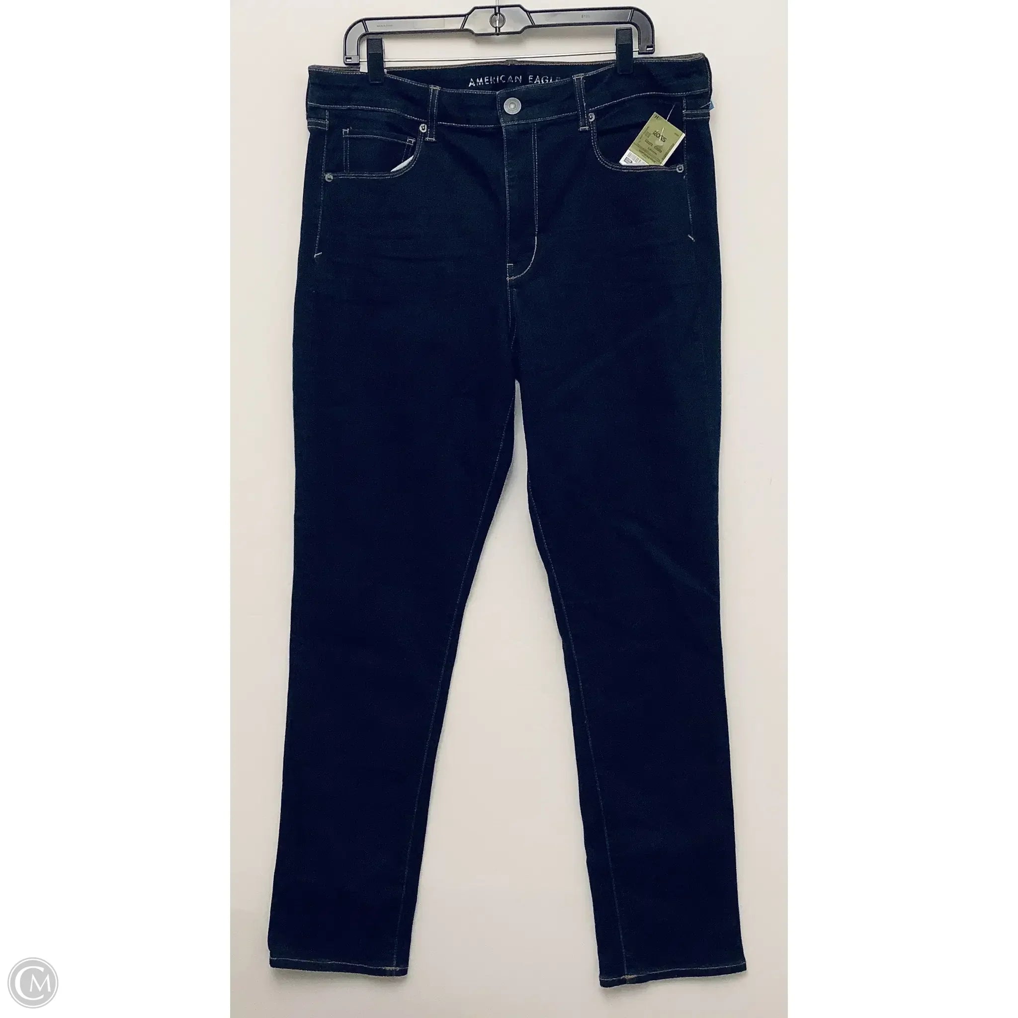 Men's Jeans with Embroidered LogosJeans Straight By American Eagle In Blue Denim, Size: 20 Men's Jeans with Embroidered LogosJeans Straight By American Eagle In Blue Denim, Size: 20