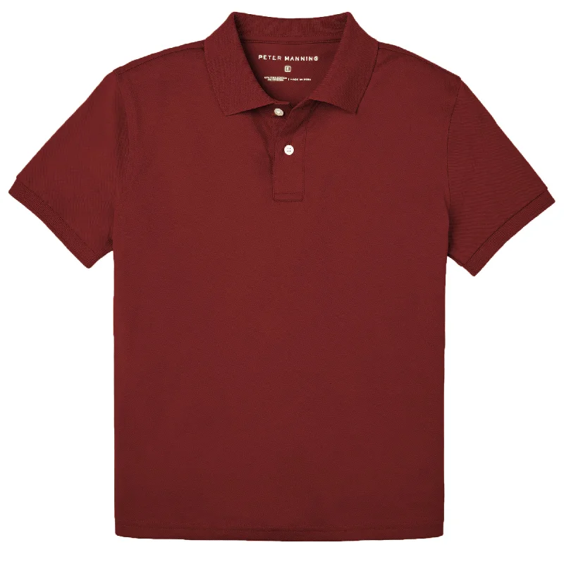 Men's Shirts with Contrast CollarsJames Polo Shirt - Burgundy