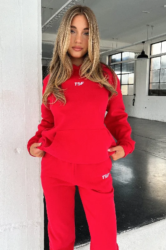 Men's Sweaters with Dropped ShouldersKaztek Hoodie - Red